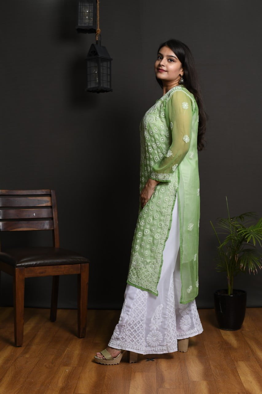 Elegant-Cotton-Kurti-with-Chicken-Embroidery-for-Women-Girls | by Chaudhary  Fashion Villa | Medium